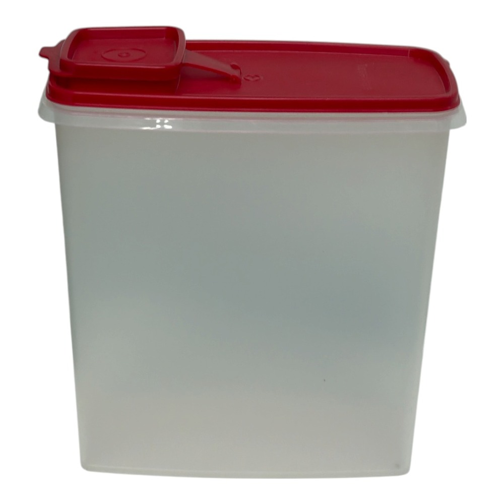 Tupperware 1588-1 Large Cereal Keeper with Red Lid 1590-8 EUC